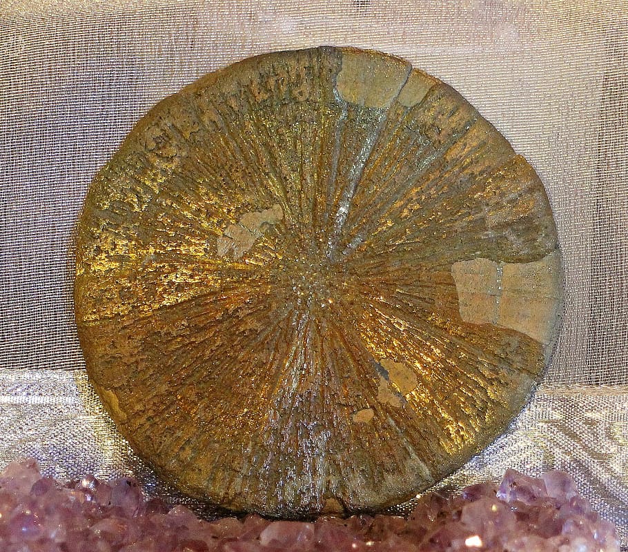 gold-colored coin, Mineral, Minerals, Sulfide, sulfide mineral, HD wallpaper