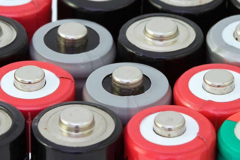 gray and red drycell batteries, battery, rechargeable, energy, HD wallpaper