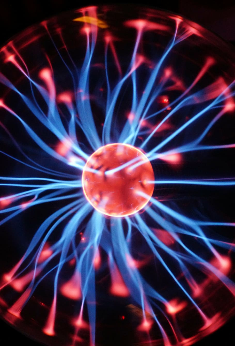 plasma, lamp, light, electricity, energy, blue, radius, bulb HD wallpaper
