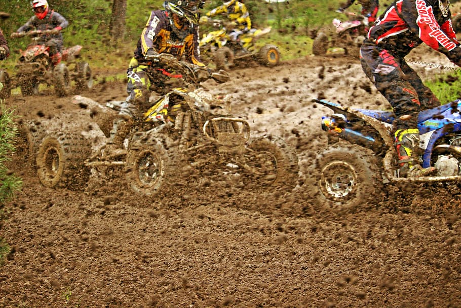 motocross, enduro, quad, quad race, mud, atv, motorcycle sport, HD wallpaper