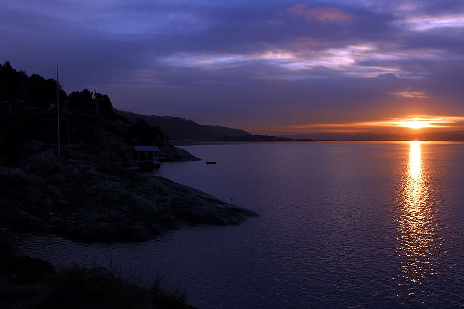 oslofjord, sunset, travel, norway, lighting, scandinavia, alexandra gutthenbach-lindau, HD wallpaper