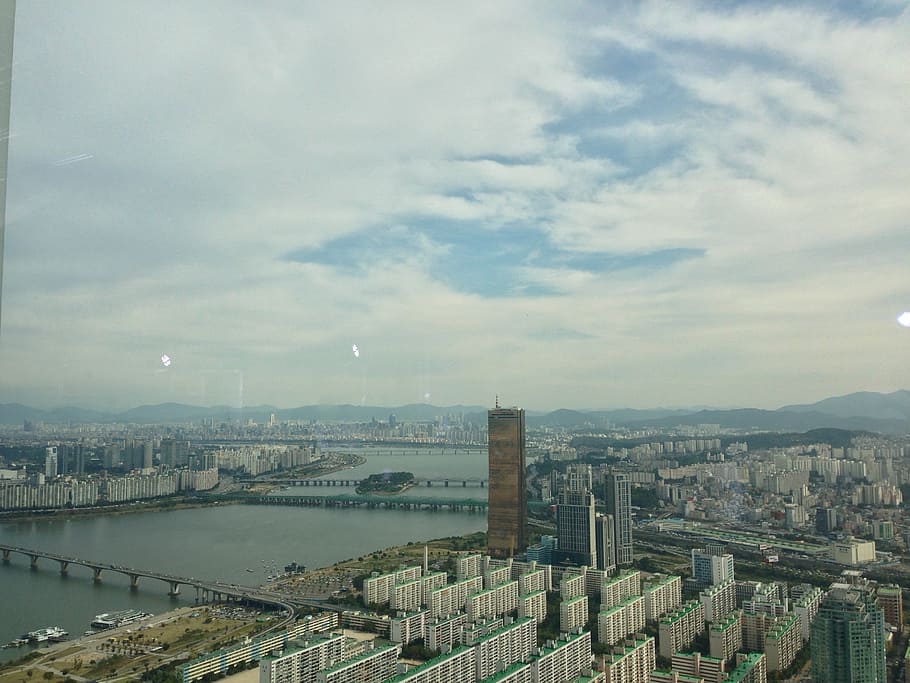 seoul, scenery, han river, cityscape, architecture, urban Skyline HD wallpaper