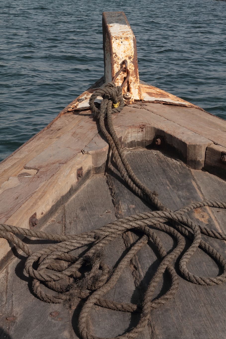 nature, sea, waters, wood - material, no people, rope, day HD wallpaper