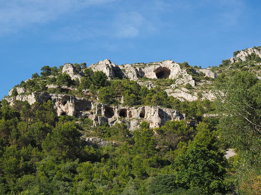 Karst, Area, Rock, France, karst area, provence, fontaine-de-vaucluse