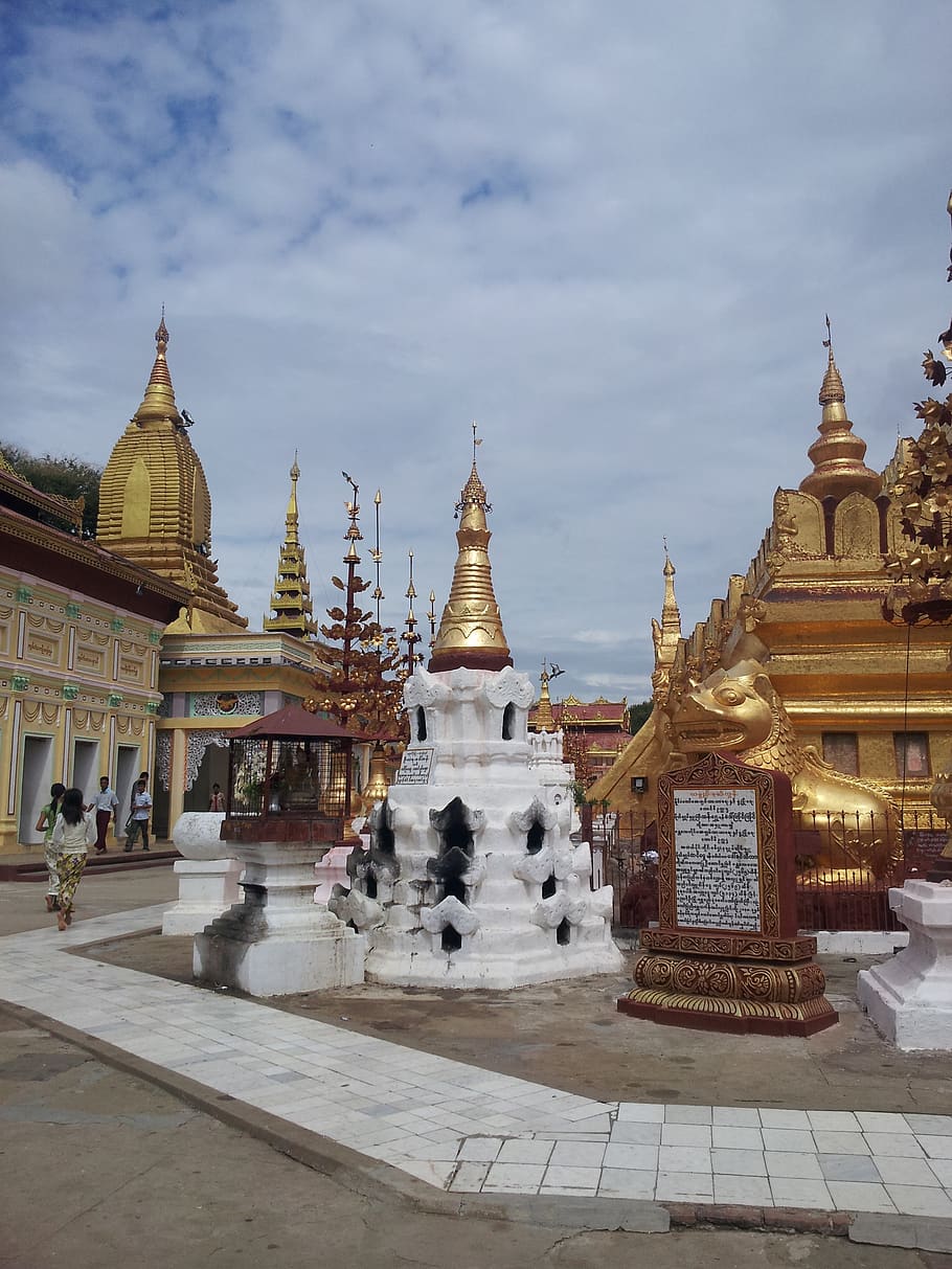 myanmar, buddhist temple, urn, religion, belief, place of worship HD wallpaper