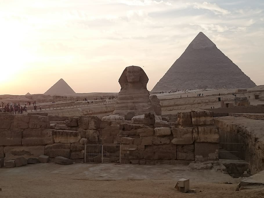 Sphinx, Egypt, giza, pyramid, cairo, great Pyramid, the Sphinx, HD wallpaper