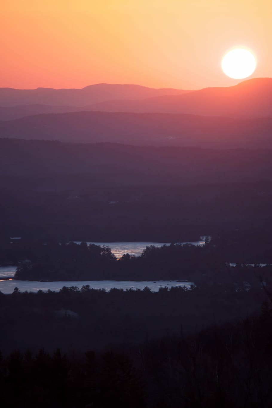 dawn, mountains, sunrise, sunset, twilight, nature, scenics HD wallpaper