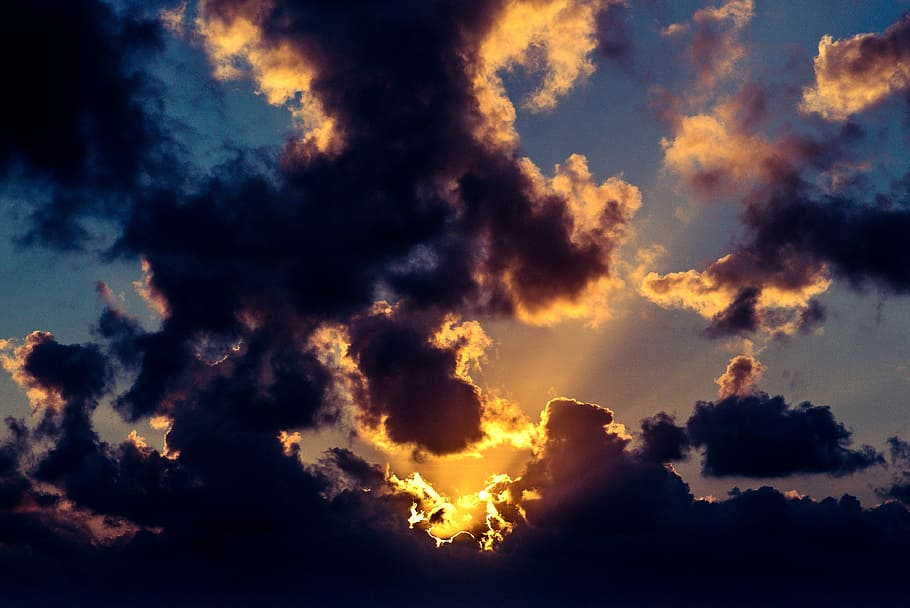dark, clouds, sky, sunset, cloudy, cloud - sky, beauty in nature HD wallpaper
