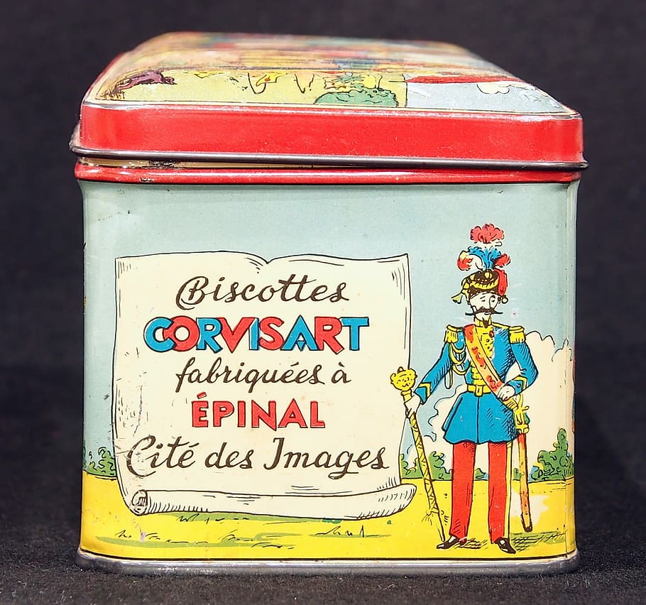 Corvisart, Box, Tin, Package, biscottes corvisart, old, retro HD wallpaper