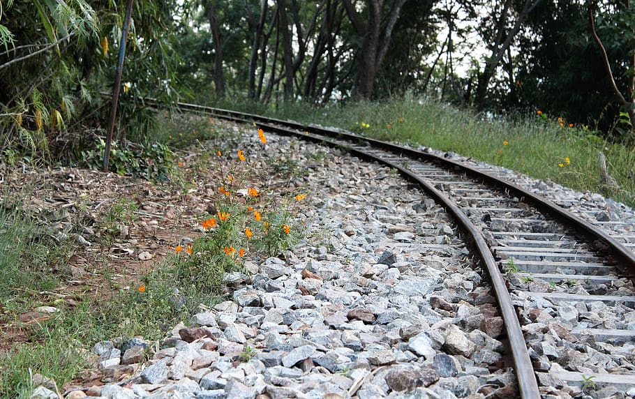 railtrack, pathway, iron, railroad track, rail transportation HD wallpaper
