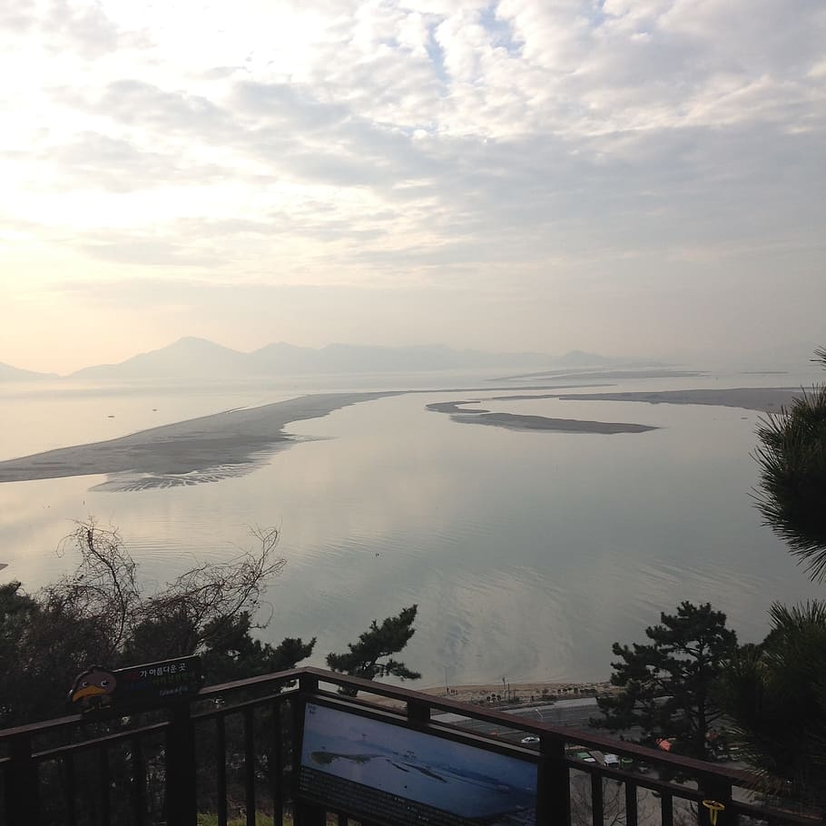 korea, busan, sea, coast, dadaepo, sky, cloud - sky, water, HD wallpaper