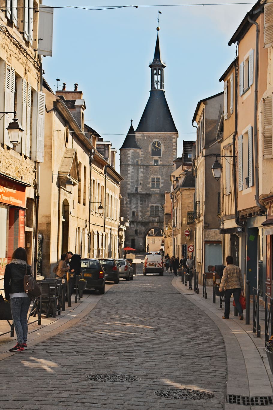 avallon, yonne, city, pedestrian street, houses, burgundy, monuments, HD wallpaper