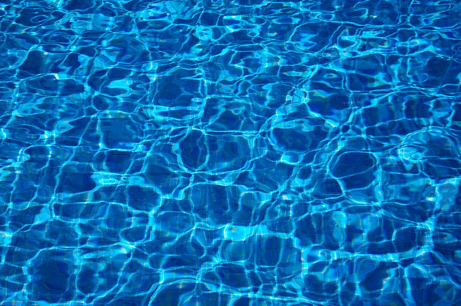 rippling blue water, reflections, swimming Pool, backgrounds, HD wallpaper