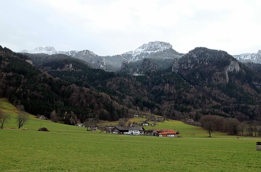 landscape, bavaria, view, mountains, kampenwand, mountain peak HD wallpaper