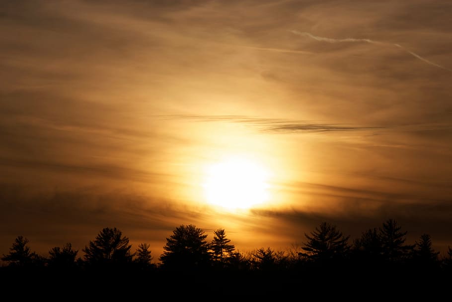 sun, light, backlight, haze, mist, clouds, sunset, shine, glow HD wallpaper