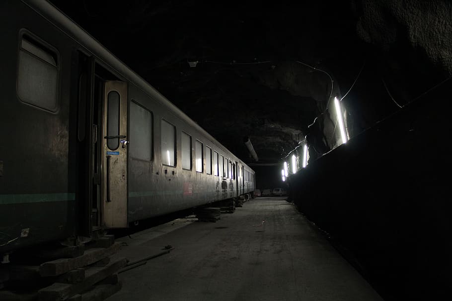 photography of train station, tunnel, old, broken, light, railway