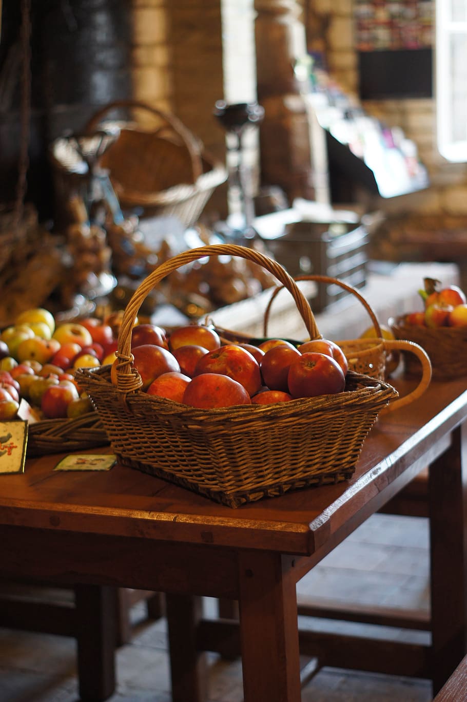 apples, fall, red apple, basket, food and drink, container HD wallpaper