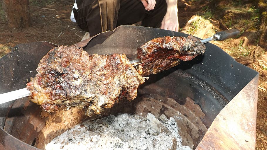 Barbecue, Meat, Roasted, preparation, grilled, food, outdoors HD wallpaper