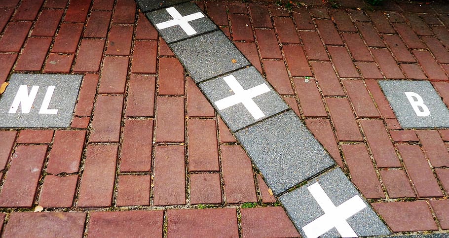 Street, Border, Belgium, Netherlands, the kempen, stone, baarle-nassau