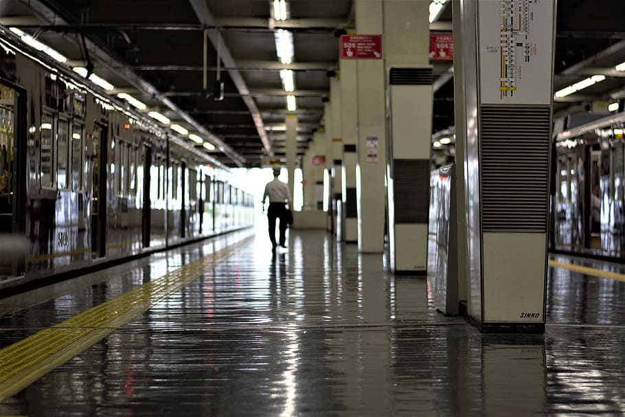 train station, platform, commuting, transportation, railway HD wallpaper