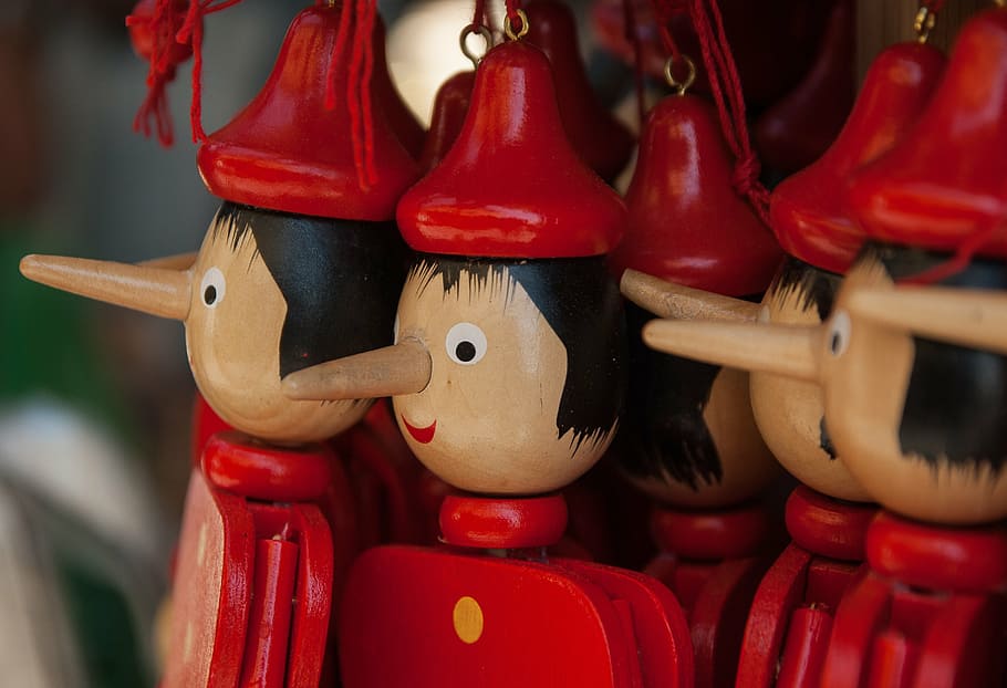 selective focus photography of Pinocchio puppets, italy, conte HD wallpaper
