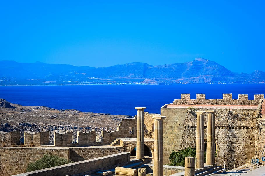 ancient, architecture, building, castle, city, columns, concrete structure HD wallpaper