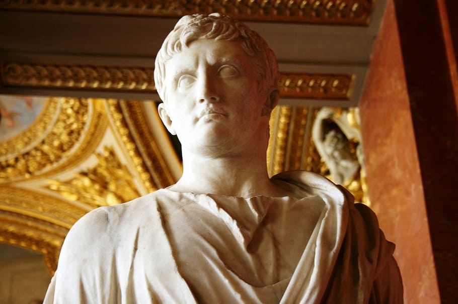 Roman Emperor, Sculpture, augusto, louvre, statue, travel destinations, HD wallpaper