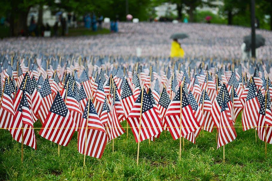 flag of America lot, USA flaglet lot, united states, festive, HD wallpaper