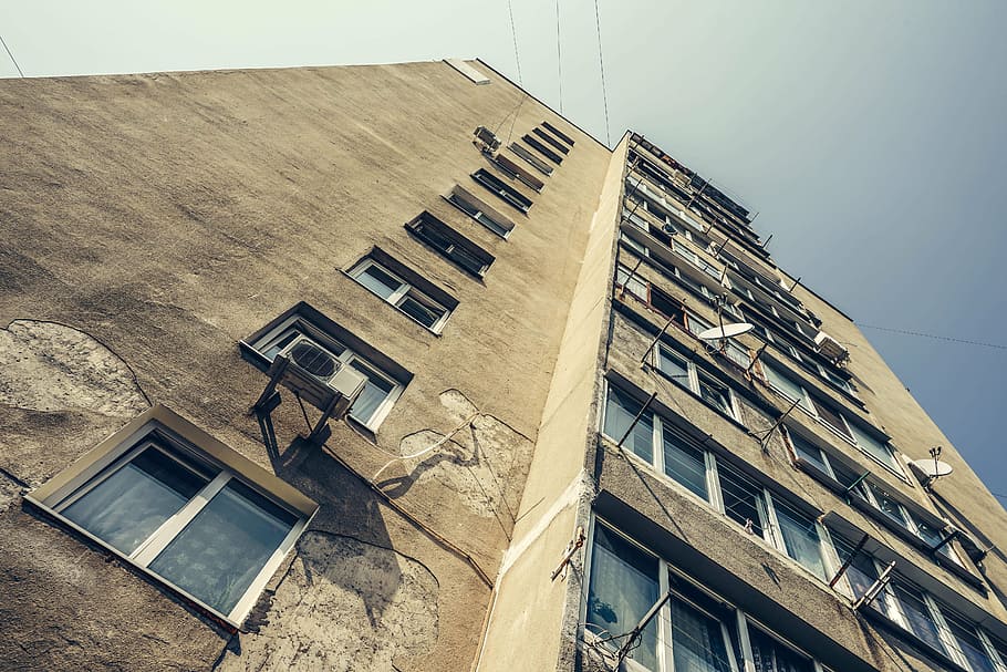 architecture, building, low angle shot, perspective, windows HD wallpaper