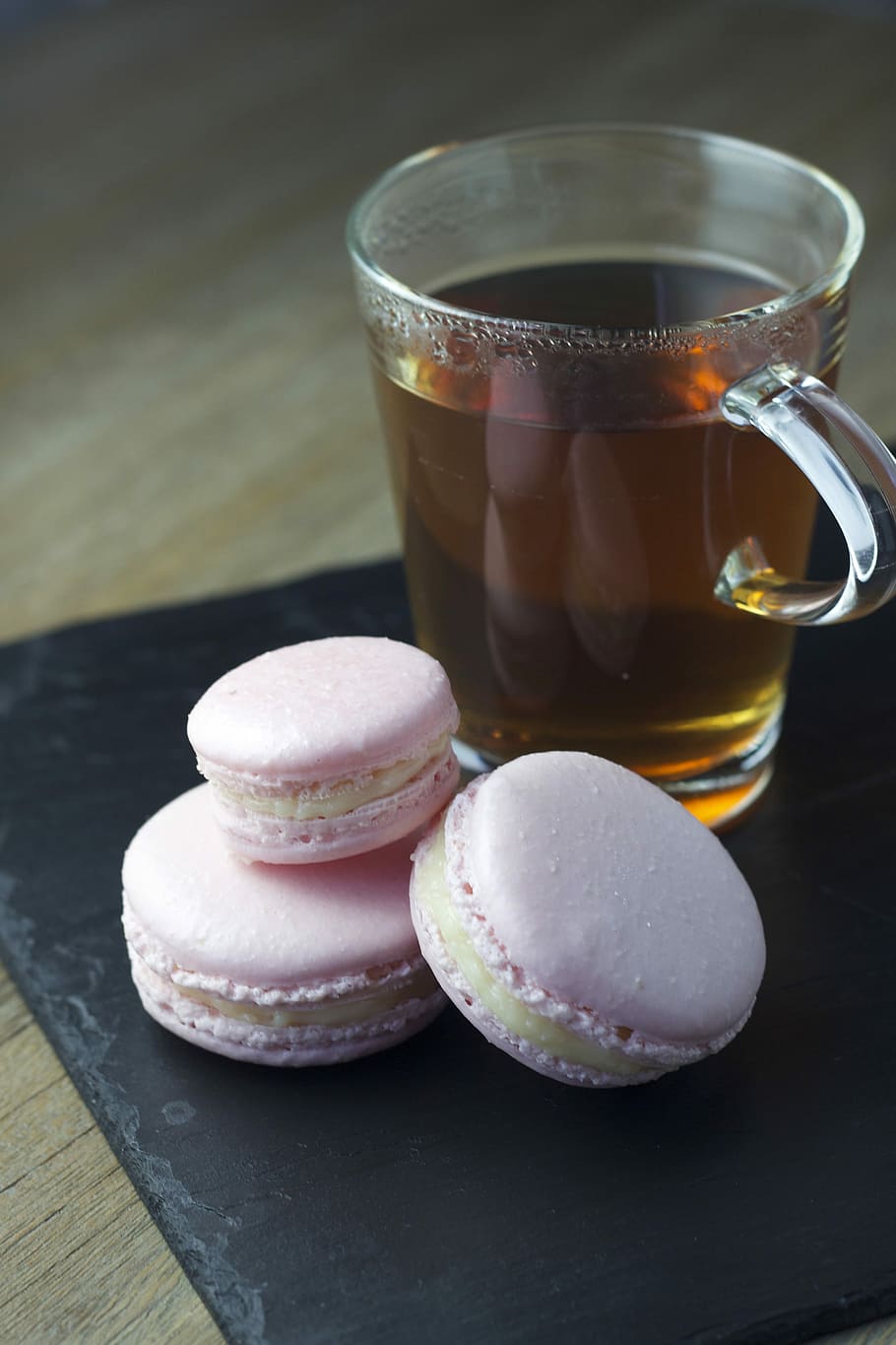 macaroons beside tea mug, Macarons, Dessert, Cup, food and drink HD wallpaper