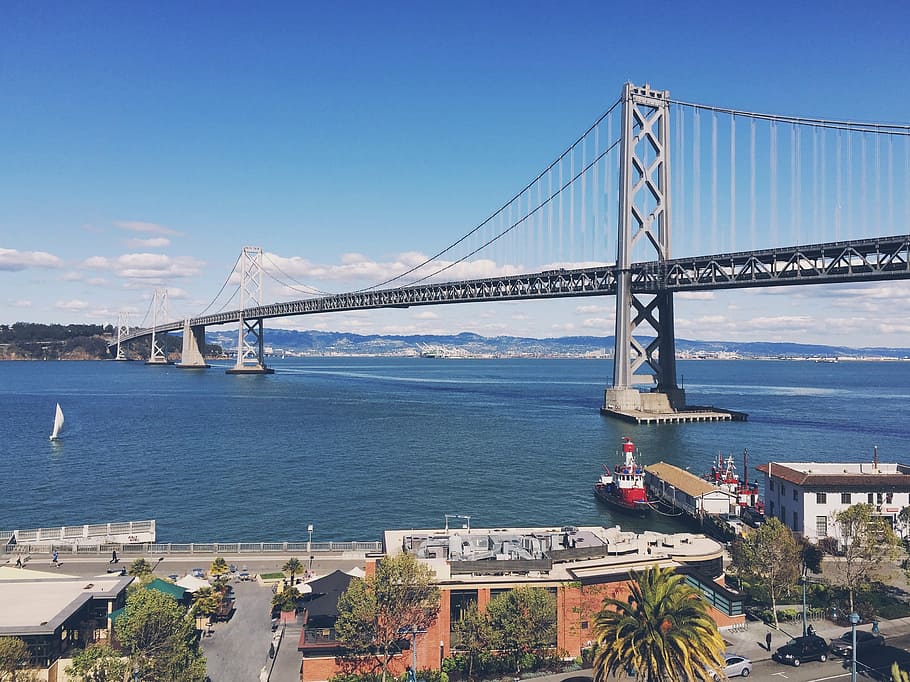 building, bridge, suspension, architecture, city, road, street HD wallpaper