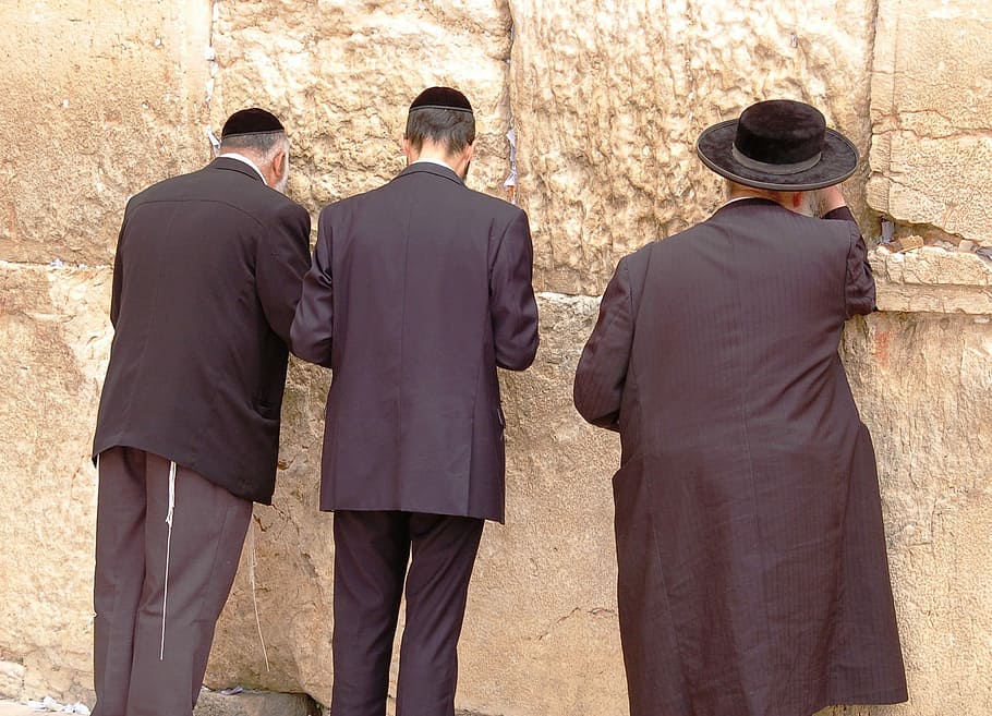Wailing, Jews, Prayer, rear view, only men, adults only, three people HD wallpaper