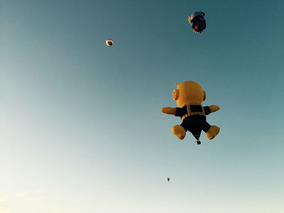 aerostatic, balloon, mexico, sky, mid-air, sport, leisure activity HD wallpaper