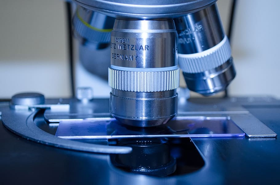 shallow focus photography of gray microscope, lab, research HD wallpaper