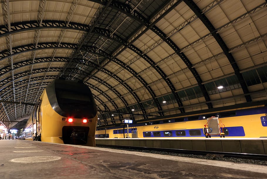 netherlands, amsterdam, station, central, roof, train, transportation, HD wallpaper