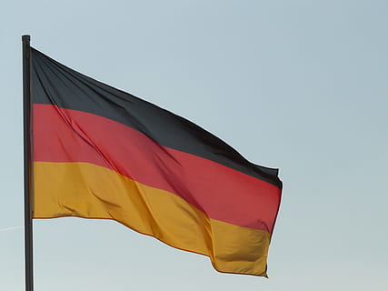 black, red, and yellow flag, germany, german flag, wind, blow HD wallpaper