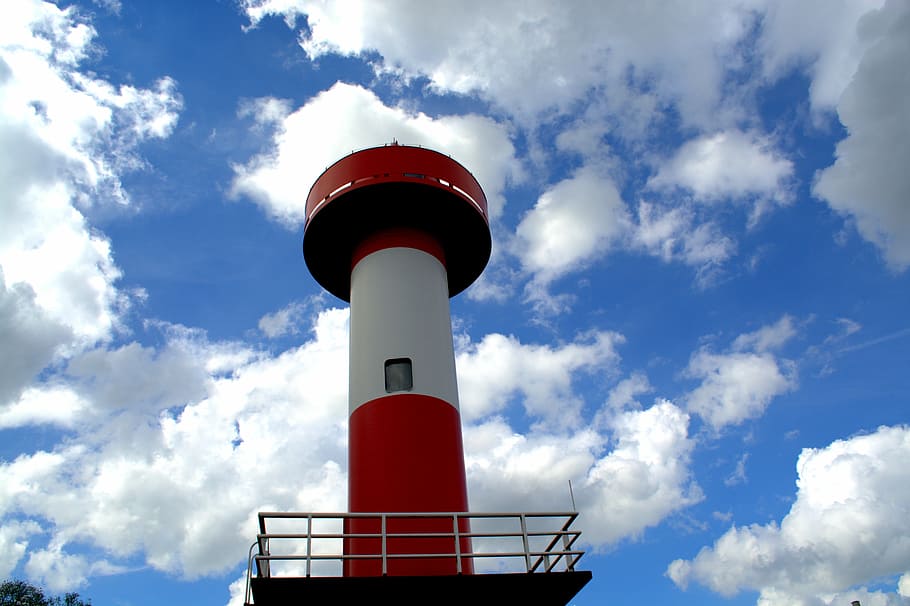 Tower, Clouds, sky, blue, cloud - sky, safety, guidance, protection HD wallpaper