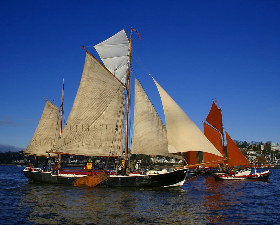 sailing boat, ship, waters, yacht, transport system, boot, travel HD wallpaper