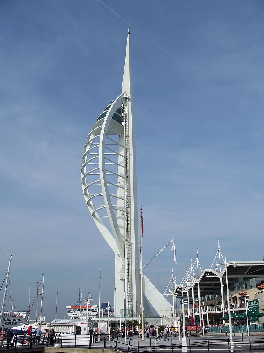Portsmouth, England, Spinnaker, architecture, skyline, city, HD wallpaper