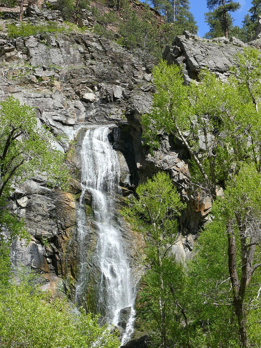 Bridal Veils Fall, South Dakota, waterfall, mountains, natural water, HD wallpaper
