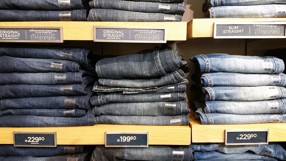 Jeans, Buy, Order, Purchase, Sale, blue, shop, store, design, HD wallpaper