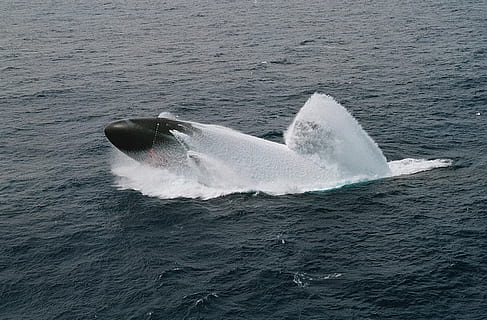 submarine, drill, surface, emergency, surfacing, water, practice HD wallpaper