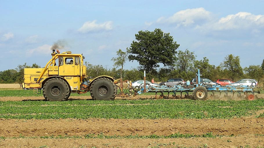 arable, plow, agriculture, tractor, field, ploughing, agricultural tractor HD wallpaper