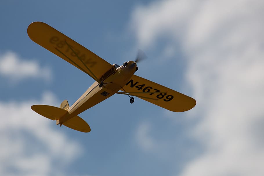 aircraft, flyer, remote control, propeller, clouds, sky, flying HD wallpaper