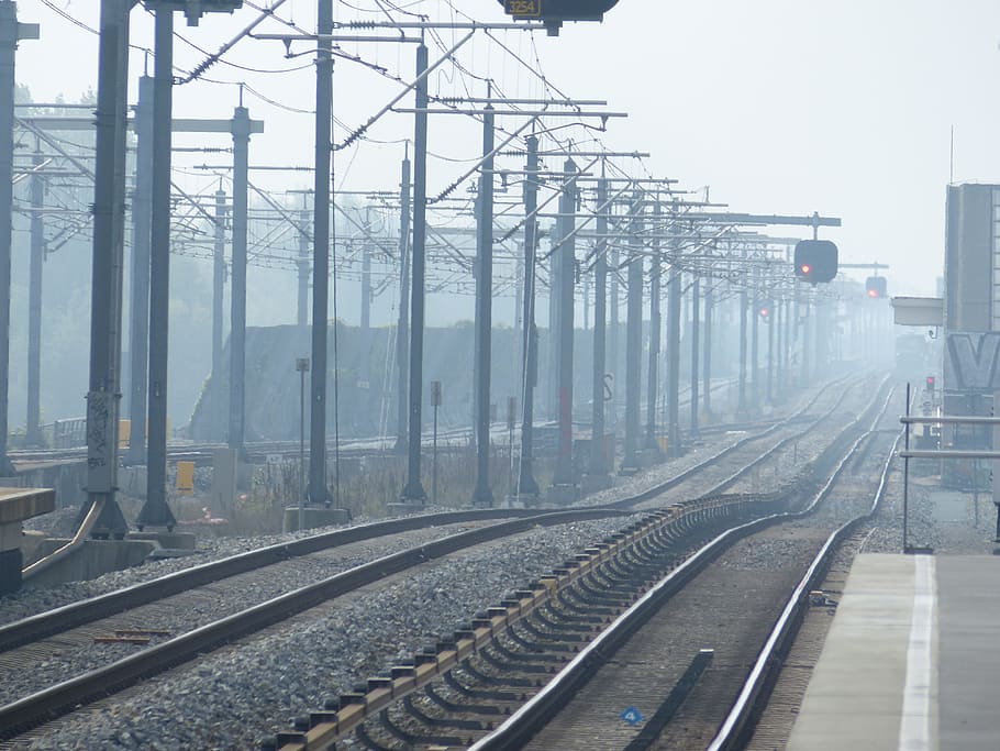 Railway, Train, Amsterdam, seemed, central station, netherlands HD wallpaper