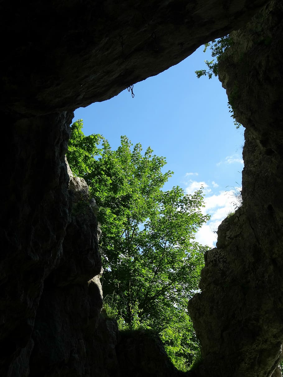 Rock, View, Landscape, Nature, Hole, the hole, slit, limestone HD wallpaper