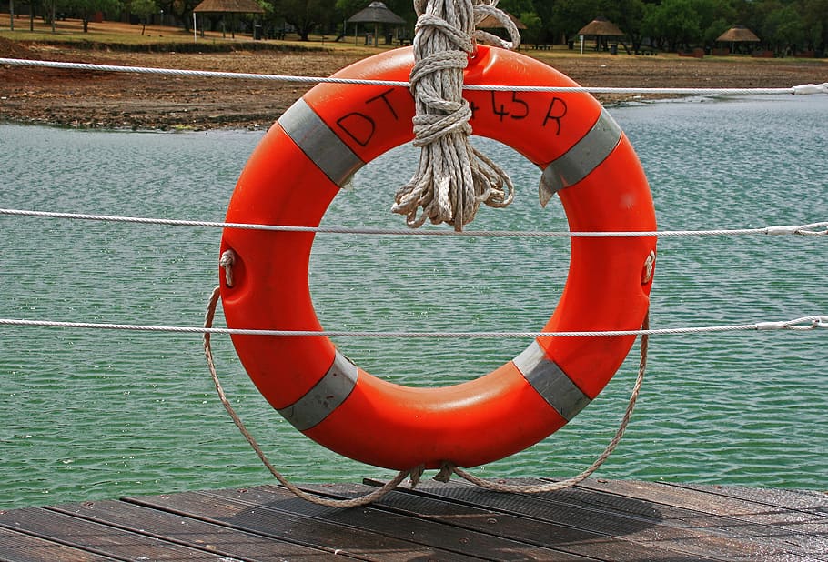life saver ring, float, device, rescue, orange, bright, maritime, HD wallpaper
