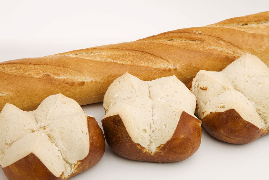 Baguette, Bread, Roll, Lye, lye bread, laugenbrötchen, bakery HD wallpaper