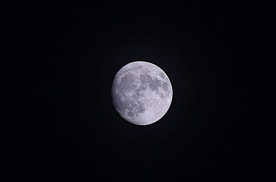 Moon, Supermoon, Night, Sky, 2016, night photo, full moon, black and white HD wallpaper