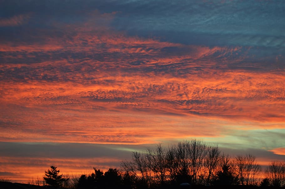 sky, sunset, red, outdoor, color, twilight, horizon, travel HD wallpaper